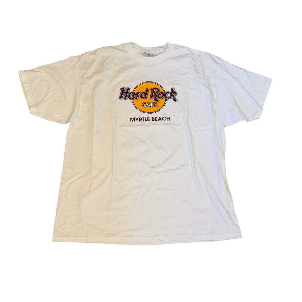Vtg Hard Rock Cafe Myrtle Beach T-Shirt Mens XXL White Graphic Logo USA Tee‎ EUC